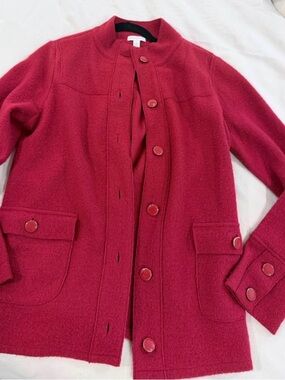 Charter Club Red Wool Button Jacket